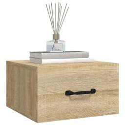Berkfield Home Wall-mounted Bedside Cabinet Sonoma Oak 35x35x20 cm in Brown - Size: 35 x 35 x 20 cm - thumbnail 4