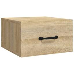 Berkfield Home Wall-mounted Bedside Cabinet Sonoma Oak 35x35x20 cm in Brown - Size: 35 x 35 x 20 cm - thumbnail 2