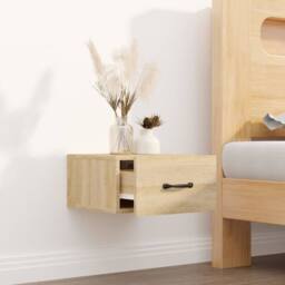 Berkfield Home Wall-mounted Bedside Cabinet Sonoma Oak 35x35x20 cm in Brown - Size: 35 x 35 x 20 cm - thumbnail 3