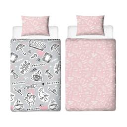 Friends Coffee Reversible Duvet Set in Pale Pink - Size: Single - thumbnail 3