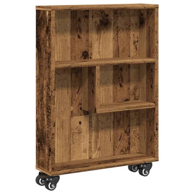 Berkfield Home Narrow Storage Trolley Old Wood 48x13x68 cm Engineered Wood in Brown - Size: 48 x 13 x 68 cm - image 1
