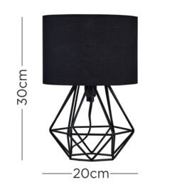 ValueLights Mini Angus Black Table Lamp - thumbnail 5