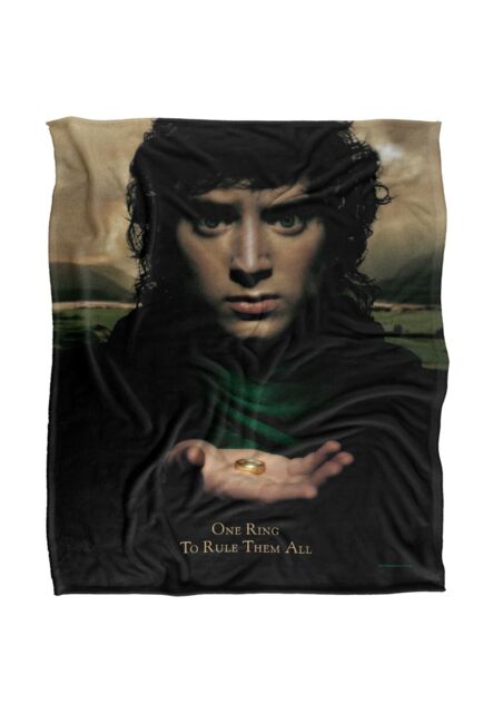 Lord of the Rings The Blanket, 152x127 cm Frodo One Ring Poster Silky Touch Super Soft Throw Blanket in White - image 1