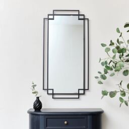 Melody Maison Black Geometric Matt Wall Mirror 94cm X 48cm - Size: 94 cm X 48 cm - thumbnail 3