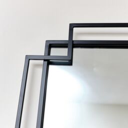 Melody Maison Black Geometric Matt Wall Mirror 94cm X 48cm - Size: 94 cm X 48 cm - thumbnail 6