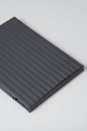 Belledorm Hotel Suite Satin Stripe 540 Thread Count Flat Sheet in Charcoal - Size: Single