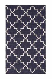 Homescapes Edmonton Cotton Geometric Pattern Kilim Rug in Navy - Size: 160 cm x 230 cm - thumbnail 2