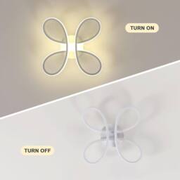 Goeco LED Ceiling Light, 30W 4500K, Modern Ceiling Lighting Flower Shape LED in White - thumbnail 7