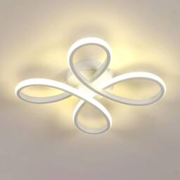 Goeco LED Ceiling Light, 30W 4500K, Modern Ceiling Lighting Flower Shape LED in White - thumbnail 1
