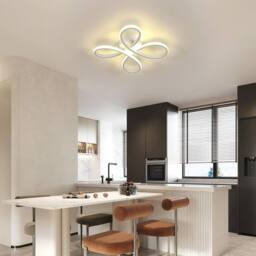 Goeco LED Ceiling Light, 30W 4500K, Modern Ceiling Lighting Flower Shape LED in White - thumbnail 2