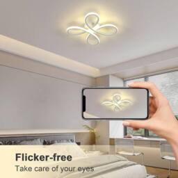 Goeco LED Ceiling Light, 30W 4500K, Modern Ceiling Lighting Flower Shape LED in White - thumbnail 8