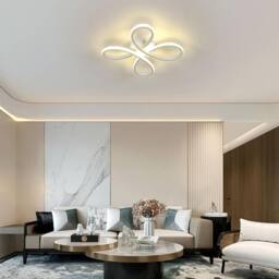 Goeco LED Ceiling Light, 30W 4500K, Modern Ceiling Lighting Flower Shape LED in White - thumbnail 3