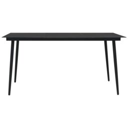 Berkfield Home 7 Piece Garden Dining Set Cotton Rope & Steel Black - thumbnail 3