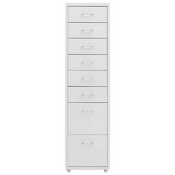 Berkfield Home Mobile File Cabinet Grey 28x41x109 cm Metal in White - Size: 28 x 41 x 109 cm - thumbnail 3