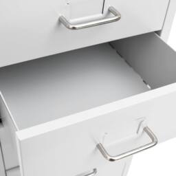 Berkfield Home Mobile File Cabinet Grey 28x41x109 cm Metal in White - Size: 28 x 41 x 109 cm - thumbnail 6