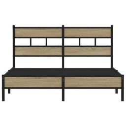 Berkfield Home Bed Frame without Mattress Sonoma Oak 160x200 cm Engineered Wood in Brown - thumbnail 4