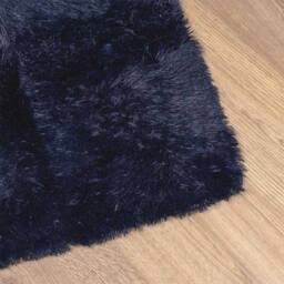 Berkfield Home Shaggy Rug High Pile NAVARRA Navy 60x100 cm Polyester - Size: Medium - thumbnail 4