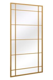 "MirrorOutlet Gold Metal Framed Window Wall or Leaner Mirror 63"" X 31"" (160 X 80CM) - Size: 1 Pack" - thumbnail 6