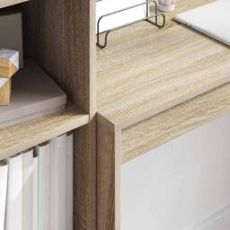 Berkfield Home Modern Writing Desk Sonoma oak Engineered wood 100 x 40 x 76 cm Simple in Light Tan - thumbnail 4