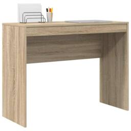Berkfield Home Modern Writing Desk Sonoma oak Engineered wood 100 x 40 x 76 cm Simple in Light Tan
