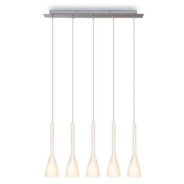 Netlighting Vase Straight Bar Pendant Ceiling Light Stainless Steel in White