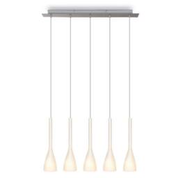 Netlighting Vase Straight Bar Pendant Ceiling Light Stainless Steel in White
