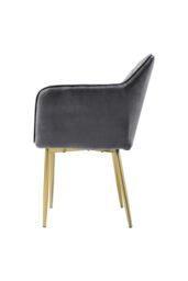 Living and Home Velvet Upholstered Dining Chair Dressing Chair Nail Chair 86cm in Grey - thumbnail 5