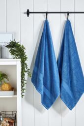 CHRISTY 'Supreme Hygro' Luxury 100% Supima Cotton Pile Towels in Mid Blue - Size: Bath Sheet - thumbnail 4