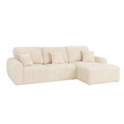Furniture 786 Willow Chunky jumbo cord 4 seater Right Hand Facing corner sofa in Ivory - thumbnail 2