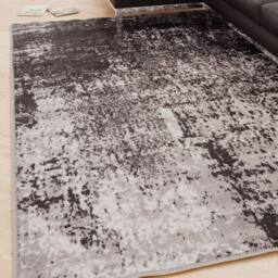 Kukoon Black White Abstract Soft Chenille Washable Living Room Area Rug - Size: 120 cm x 170 cm - thumbnail 1
