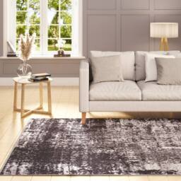 Kukoon Black White Abstract Soft Chenille Washable Living Room Area Rug - Size: 120 cm x 170 cm - thumbnail 2