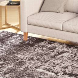 Kukoon Black White Abstract Soft Chenille Washable Living Room Area Rug - Size: 120 cm x 170 cm - thumbnail 3