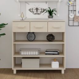 Berkfield Home Console Table HAMAR Honey Brown 90x35x90 cm Solid Wood Pine - Size: 90 x 35 x 90 cm - thumbnail 1