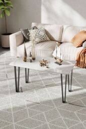Living and Home Trapezoidal Metal Furniture Legs in Black - thumbnail 1