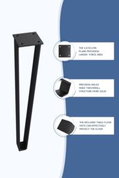 Living and Home Trapezoidal Metal Furniture Legs in Black - thumbnail 6