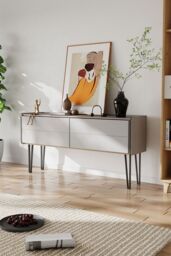 Living and Home Trapezoidal Metal Furniture Legs in Black - thumbnail 3