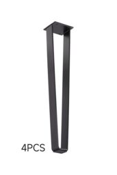 Living and Home Trapezoidal Metal Furniture Legs in Black - thumbnail 5