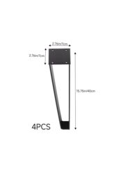 Living and Home Trapezoidal Metal Furniture Legs in Black - thumbnail 4