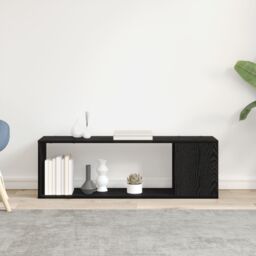 Berkfield Home Black Oak Book Shelf 100x24x32 cm Made of Engineered Wood - Size: 100 x 24 x 32 cm - thumbnail 4