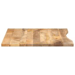 Berkfield Home Desk Top with Curve 110x80x2.5 cm Solid Wood Rough Mango in Brown - thumbnail 4
