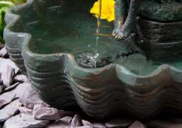 Primrose Fairy Statue Water Feature Sculpture Fountain Solar Powered LED Lights in Grey - thumbnail 6