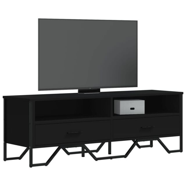 Berkfield Home TV Cabinet Black 122x34x41 cm Engineered Wood - Size: 122 x 34 x 41 cm - image 1