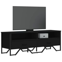 Berkfield Home TV Cabinet Black 122x34x41 cm Engineered Wood - Size: 122 x 34 x 41 cm