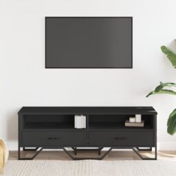 Berkfield Home TV Cabinet Black 122x34x41 cm Engineered Wood - Size: 122 x 34 x 41 cm - thumbnail 3
