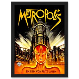 Artery8 Vintage Film Movie Metropolis 1927 Sci Fi Machine Future Fantasy Artwork Framed Wall Art Print A4 in Black - thumbnail 1