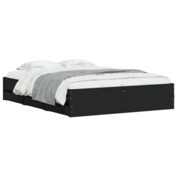 Berkfield Home Bed Frame with Drawers without Mattress Black 140x200 cm - thumbnail 3