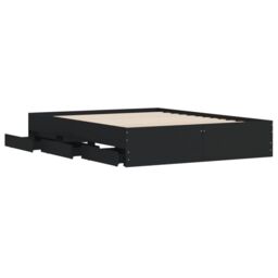 Berkfield Home Bed Frame with Drawers without Mattress Black 140x200 cm - thumbnail 5