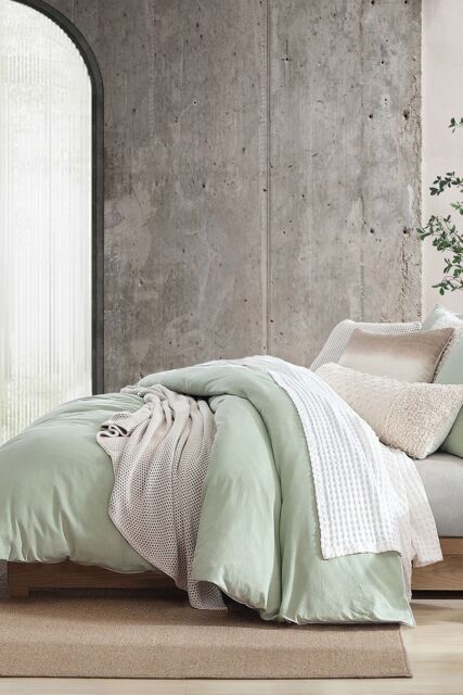 DKNY ' Pure Washed Linen' Duvet Cover Set in Light Green - Size: King - image 1