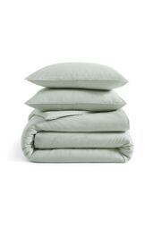 DKNY ' Pure Washed Linen' Duvet Cover Set in Light Green - Size: King - thumbnail 5