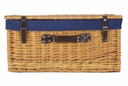Red Hamper Wicker 60cm Cotton Lined Buff Wicker Basket in Blue - thumbnail 3